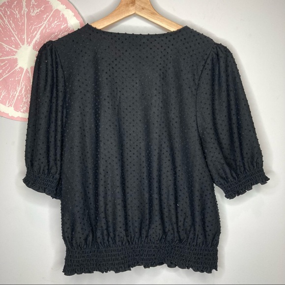 Madewell Texture and Thread crossover top black Swiss dot size small - Picture 8 of 8